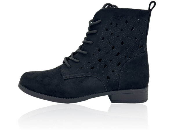 Damen Sommer Boots mit Lochmuster und Schnürung