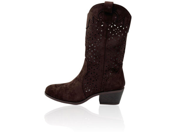 Damen Cowboy Boots mit dekorativem Laser-Cut