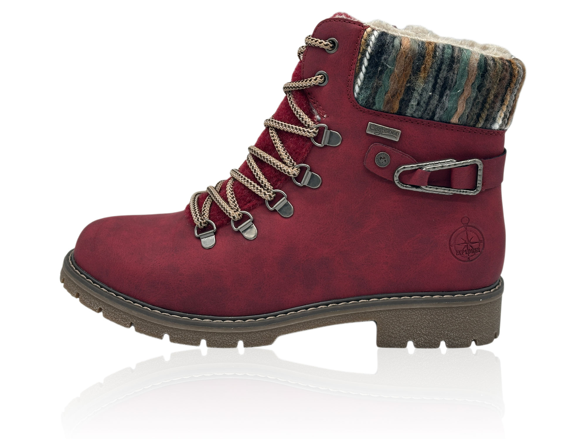 Damen Winter-Schnürboots mit Warmfutter und Reißverschluss
